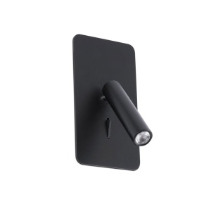 Lampa de perete cu reader LED incastrabila design modern minimalist SUAU neagra 62128