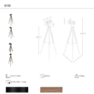 Lampa de podea cu trepied design industrial Cinema - Img 10