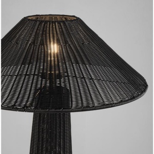 Lampa de podea din ratan sintetic pentru exterior Plom negru - Img 7