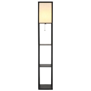 Lampa de podea tip raft din lemn negru TABITHA - Img 5