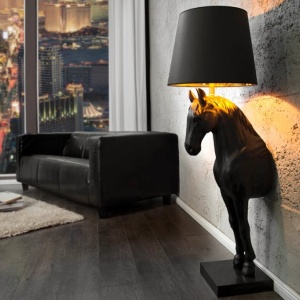 Lampa decorativa de podea, Cal, Negru, BLACK BEAUTY 130cm 243253 universul-luminii.ro