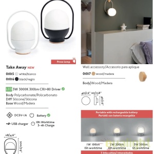 Lampa LED portabila design funny TAKE AWAY Black 01016 173893 universul-luminii.ro