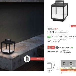 Lampa LED portabila iluminat exterior stil clasic KERALA 74454 42253 universul-luminii.ro