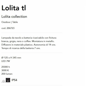 Lampa LED portabila pentru iluminat exterior Lolita tl alba 55773 universul-luminii.ro