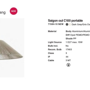 Lampa/Pendul portabil iluminat exterior decorativ SAIGON hole cap C70 gri/bej 217743 universul-luminii.ro