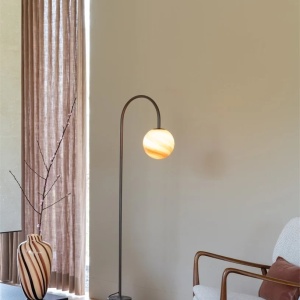 Lampa podea din marmura si sticla maro Tivoli 248783 universul-luminii.ro
