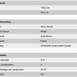 Lampadar cristal Swarovski elegant de lux Avala nickel plated H-158cm 198473 universul-luminii.ro