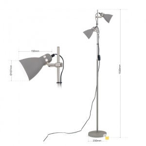 Lampadar cu 2 spoturi directionabile SCHOOL gri 99413 universul-luminii.ro