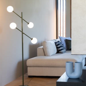 Lampadar cu 4 globuri sticla si metal verde Copenhagen 248453 universul-luminii.ro