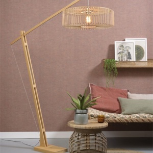 Lampadar cu brat articulat eco din bambus Bromo L natur, 60x18cm 90203 universul-luminii.ro