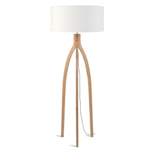 Lampadar cu trepied, realizat din materiale naturale, durabile si ecologice, Annapurna alb