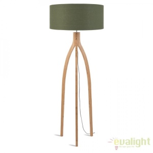 Lampadar cu trepied, realizat din materiale naturale, durabile si ecologice, Annapurna verde