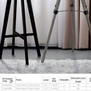 Lampadar de podea cu trepied design elegant Easel EU6006BR SRT 74373 universul-luminii.ro