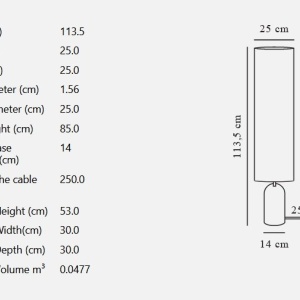 Lampadar decorativ design nordic Talli 183043 universul-luminii.ro