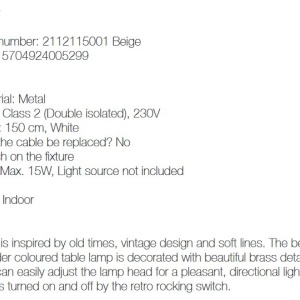 Lampadar design modern Fleur bej 2112124001 NL 196893 universul-luminii.ro