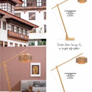 Lampadar eco din bambus Bhutan big natur, 50cm 194723 universul-luminii.ro
