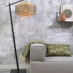 Lampadar eco din bambus Bhutan L negru, 50cm 194223 universul-luminii.ro