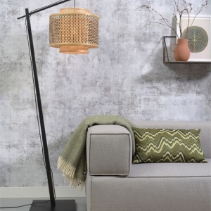 Lampadar eco din bambus Bhutan S negru, 40cm 89503 universul-luminii.ro