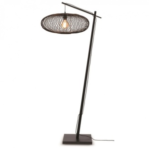 Lampadar eco din bambus Cango negru, 60x25cm