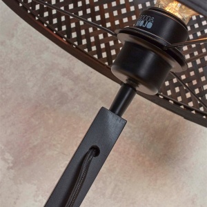 Lampadar eco din bambus cu polita Java black/50x22, bl/nat 181263 universul-luminii.ro
