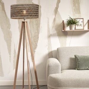 Lampadar eco din bambus Java 4-legs nat/50x22, bl/nat 64613 universul-luminii.ro