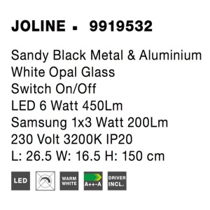 Lampadar, Lampa de podea cu reader LED JOLINE NVL-9919532 91503 universul-luminii.ro