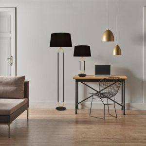 Lampadar, Lampa de podea decorativa design elegant Jazz negru 209193 universul-luminii.ro