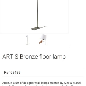 Lampadar / Lampa de podea design elegant ARTIS bronz/alb 196473 universul-luminii.ro