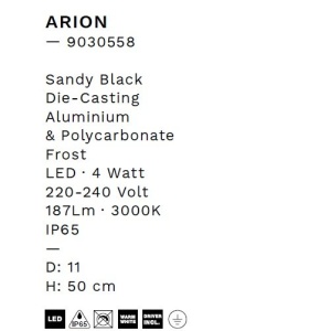 Lampadar/Lampa de podea LED de exterior IP65 ARION negru 238453 universul-luminii.ro