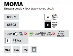 Lampadar, lampa de podea Moma 68503 51153 universul-luminii.ro