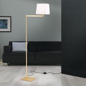 Lampadar/Lampa de podea pivotanta CARLTON alama/alb 576613 universul-luminii.ro