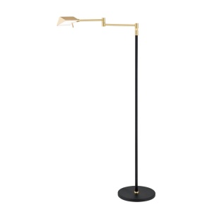 Lampadar LED cu brat ajustabil BOSTON negru/alama 156133 universul-luminii.ro