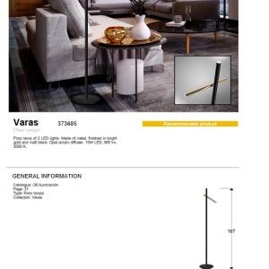 Lampadar LED dimabil design modern Varas negru/auriu 190533 universul-luminii.ro