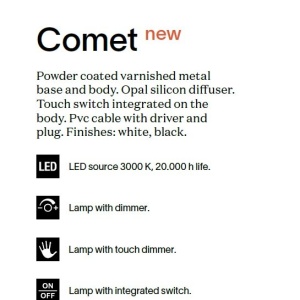 Lampadar LED modern tip arc Comet pt alb 143143 universul-luminii.ro