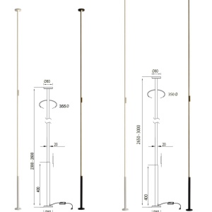 Lampadar LED vertical design modern minimalist VERTICAL 40W negru - Img 3