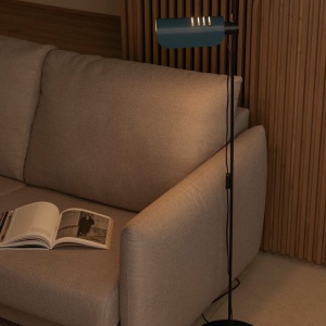 Lampadar metal stil retro cu abajur ajustabil MARTINICA negru, blue - Img 3