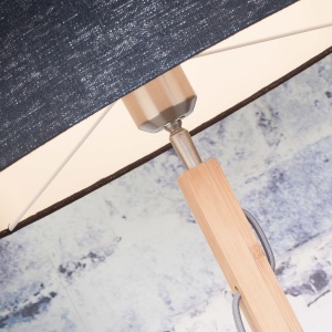 Lampadar modern cu baza din lemn si abajur textil FUJI, gri inchis FUJI/F/4723/DG 56713 universul-luminii.ro