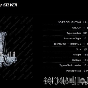 Lustra 10 brate cristal Bohemia L11 918/10/1-A SILVER LIP 82623 universul-luminii.ro