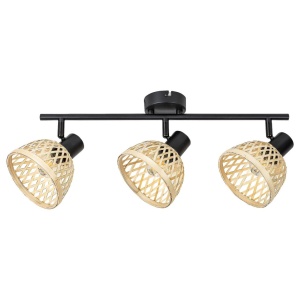 Lustra aplicata 3l design industrial Rattan negru mat - Img 1