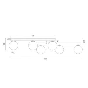 Lustra aplicata cu 6 surse de lumina FREEMONT 115883 universul-luminii.ro