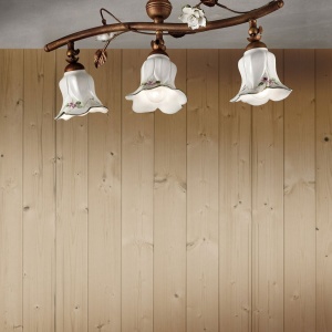 Lustra aplicata cu flori ceramice in stilul clasic Florentin PISA 3L - Img 2