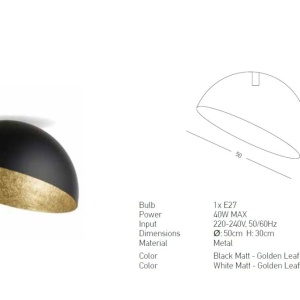 Lustra aplicata design decorativ Doris D-50cm alb/auriu - Img 3