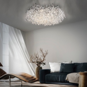 Lustra aplicata design magnific, crom, diametru 80cm, RICICLE - Img 5