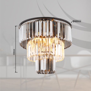 Lustra aplicata design modern NAXIS 3L negru/fumuriu - Img 7