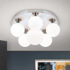 Lustra aplicata design modern SNOWWHITE 6L crom satin - Img 2