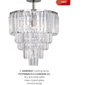Lustra aplicata eleganta design deosebit AMEDEO, crom - Img 2