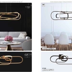 Lustra aplicata LED design modern Clip auriu - Img 6