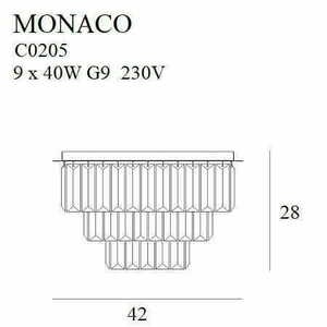 Lustra aplicata / Plafoniera design elegant 42cm Monaco, auriu C0205 MX - Img 2
