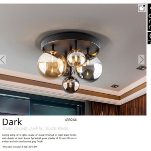 Lustra aplicata / Plafoniera design modern Dark 5L 206553 universul-luminii.ro