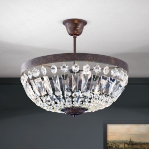 Lustra aplicata stil clasic finisaj auriu antique Arila DL 7-487/3 Antik/Kristall OR